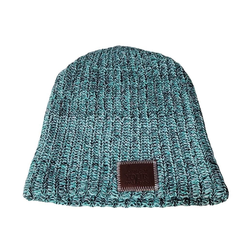 Love Your Melon Knit Winter Hat, Beanie Green/Black
